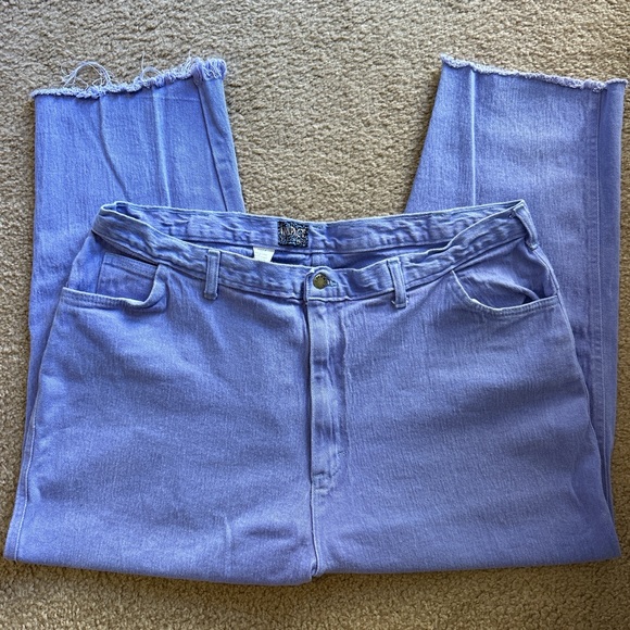 Frayed high waisted purple jeans - Picture 1 of 6